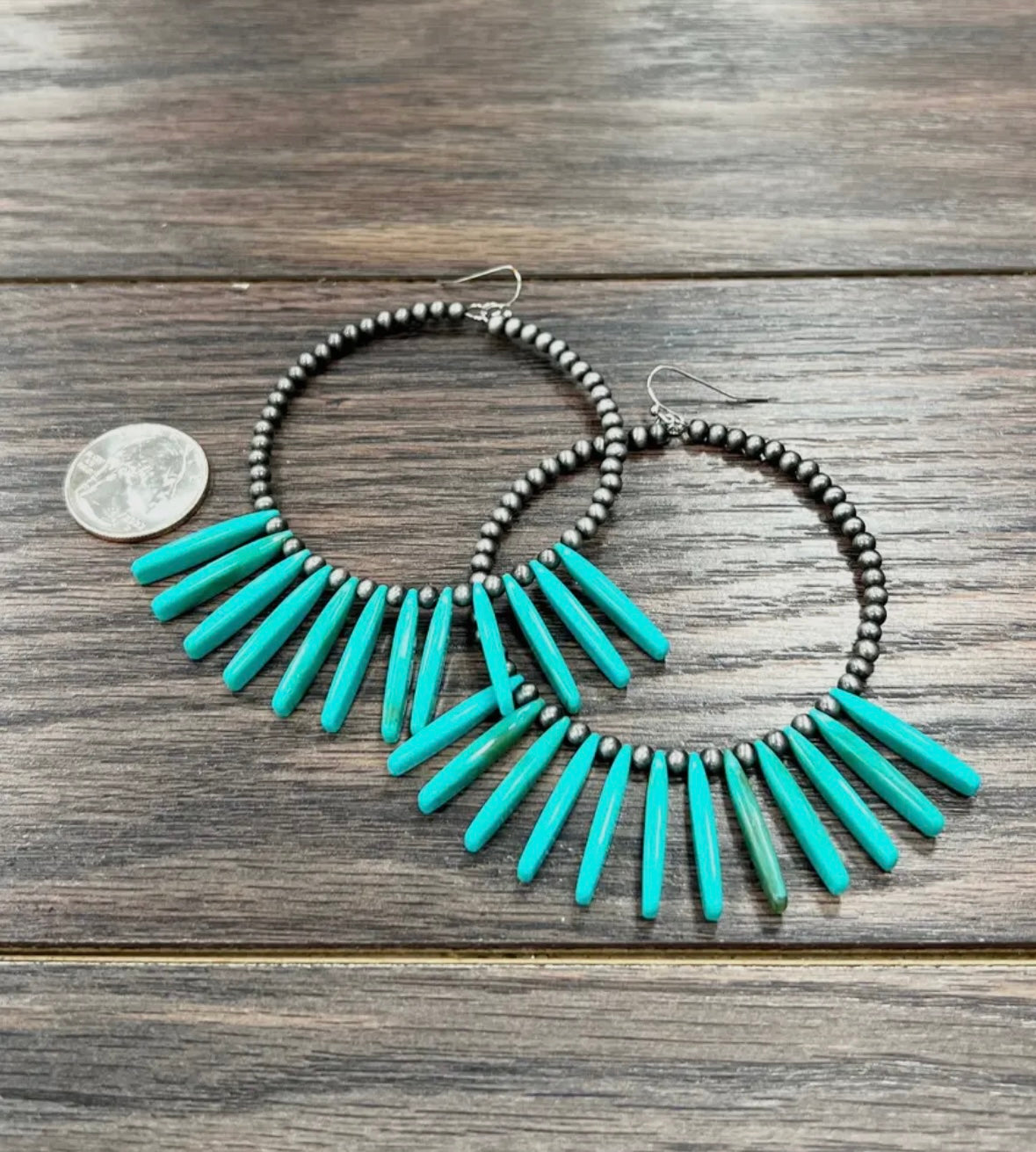 Turquoise Star Hoops
