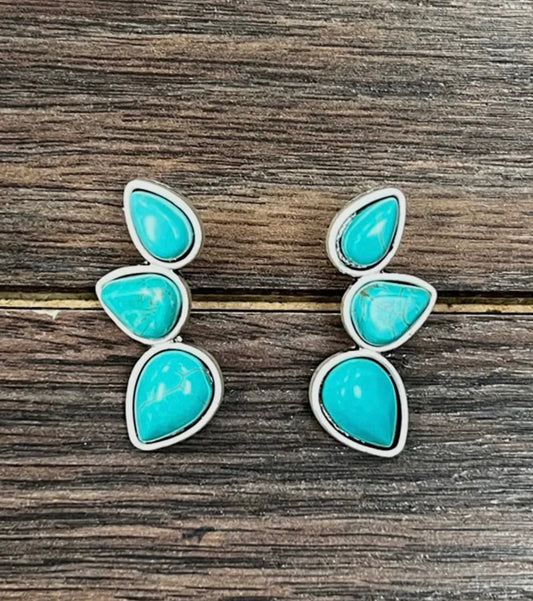 Turquoise Bloom Studs