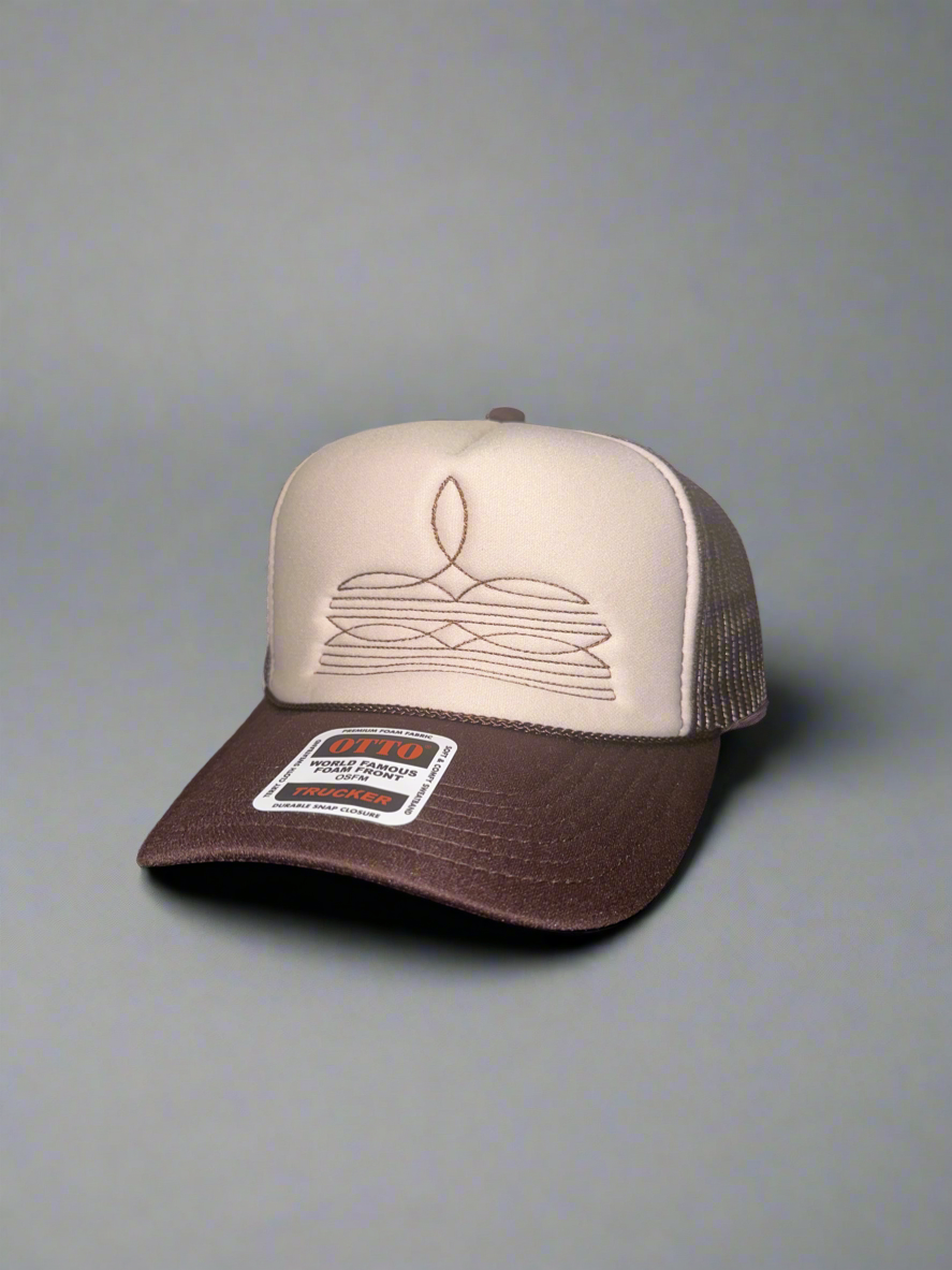 Boot Stitch Embroidered Trucker Cap