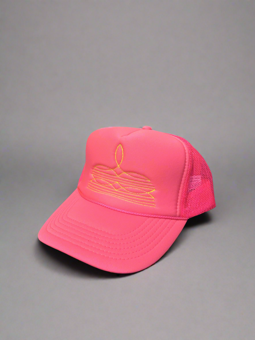 Boot Stitch Embroidered Trucker Cap