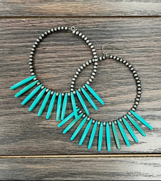 Turquoise Star Hoops