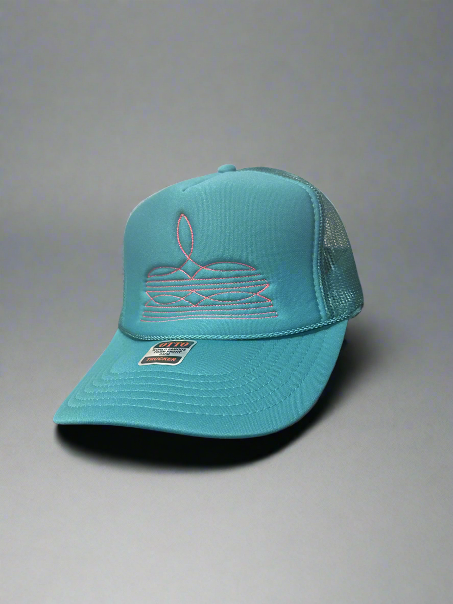 Boot Stitch Embroidered Trucker Cap